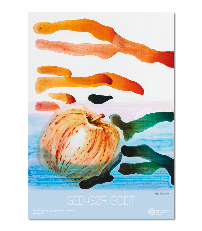 John Kørner kunstplakat - Giv en ged gavekataloget. Trykt på bæredygtigt kvalitetspapir i A3-størrelse (29,7 x 42 cm).