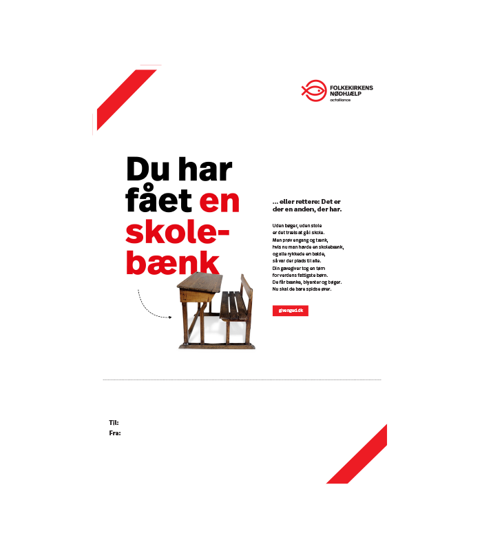 Giv en skolebænk print selv