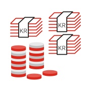 Ikon af sedler og mønter