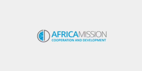 Grey background logo Africa Mission Cooperation and Development