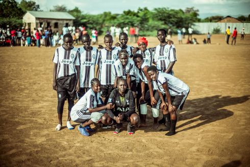 Fællesbillede før kampstart.