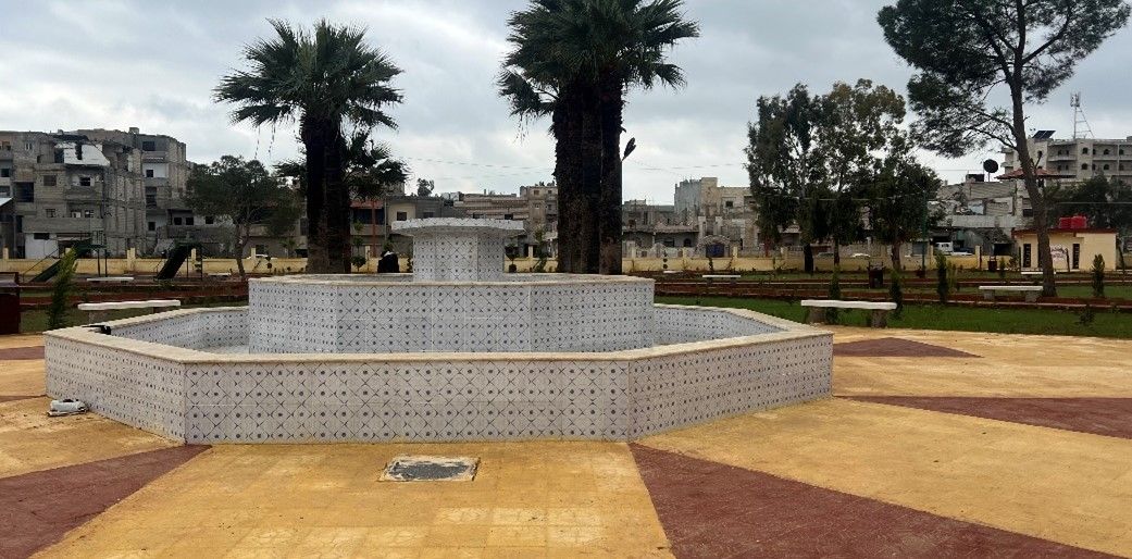Fountain renovated in public park in Al Thawrah