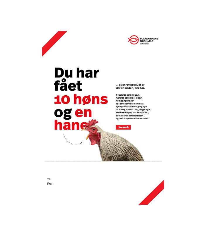 Giv 10 høns og en hane print selv