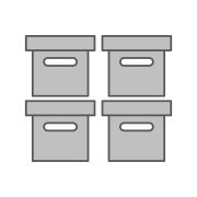 Ikon af kasser med genbrugstøj