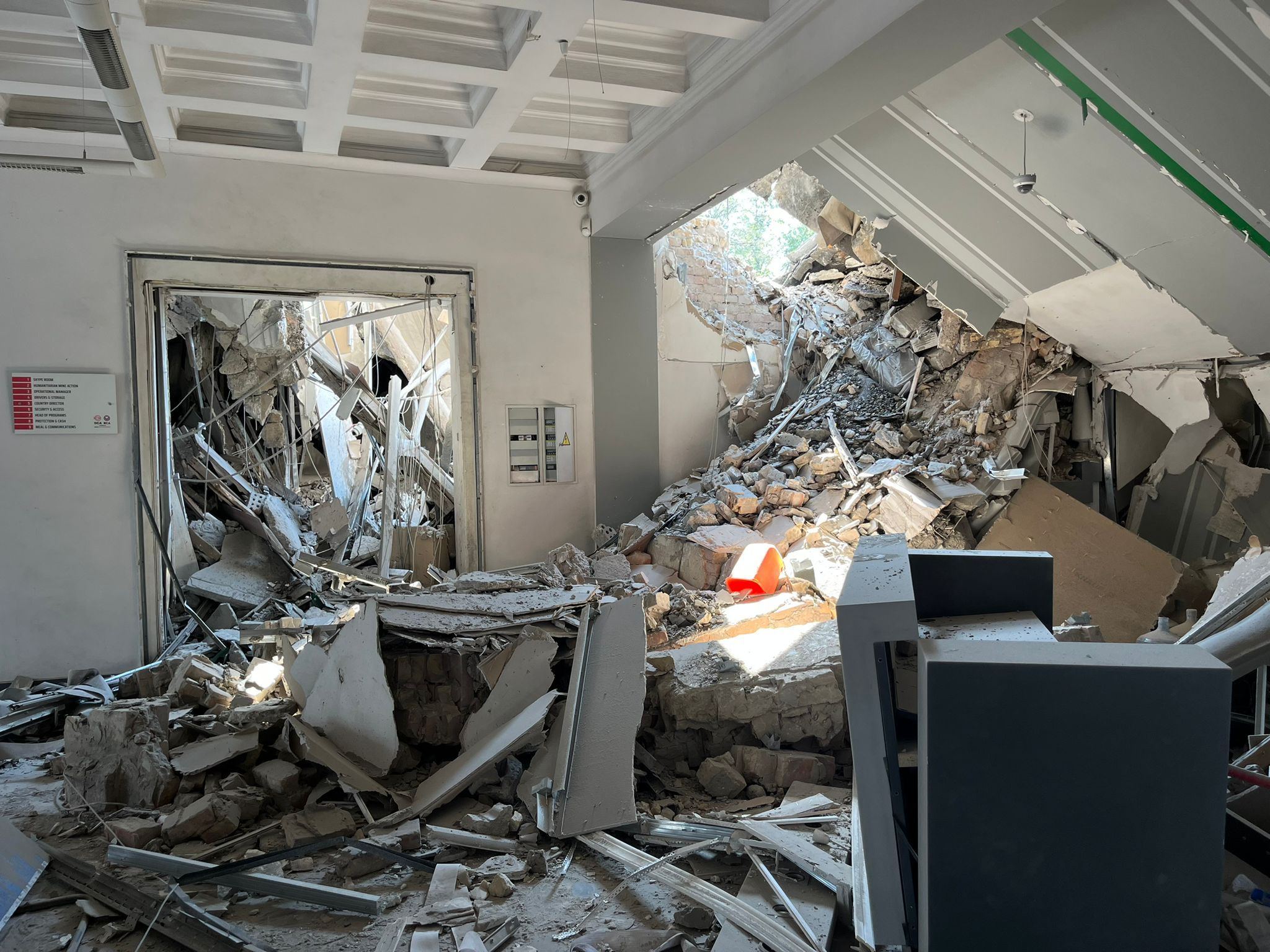Damages to DCA/NCA Ukraine's offices after Russian missile attack on Kyiv 2 September 2024.