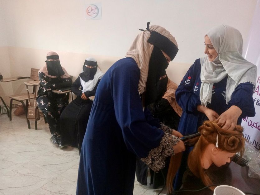 a number of female trainees at Amal center in Deir-ez-Zor
