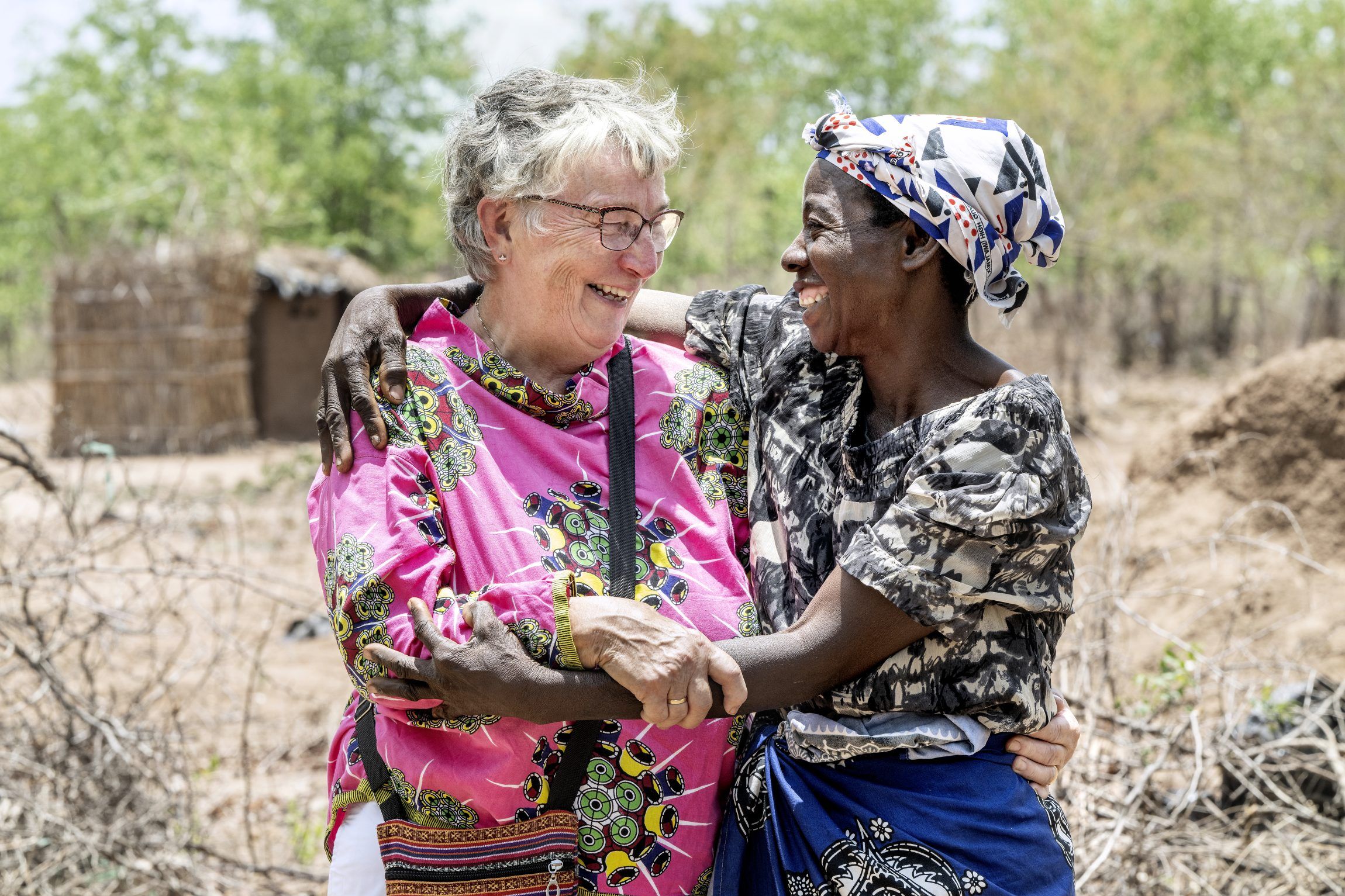 Fatima from Malawi and woman hugging