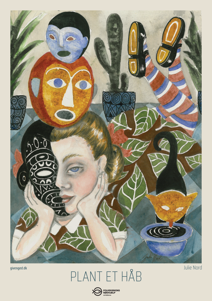 Giv en ged kunstplakat af billedkunstneren Julie Nord. Titel: Plat et håb. Begrænset parti.